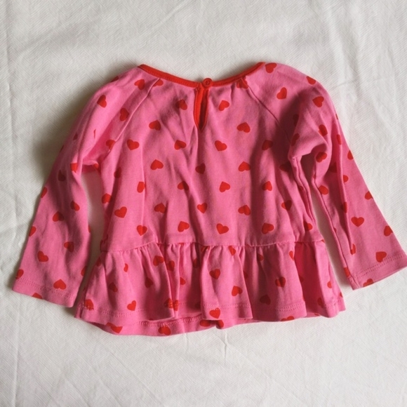 joe fresh pink & red hearts matching top & leggings outfit set 12 months baby - Picture 5 of 8